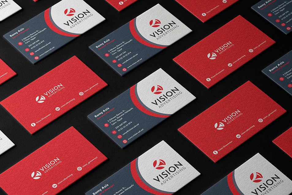 Vision Logo on business cards branding services